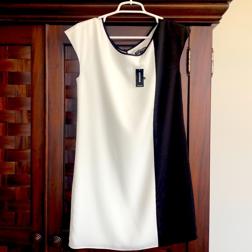 Black and white mini dress